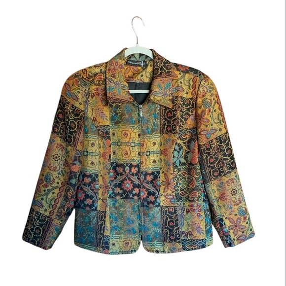 Diamonds & Pearls Jackets & Blazers - Diamonds & Pearls lined blazer patchwork gold pockets size Petite Medium / PM
